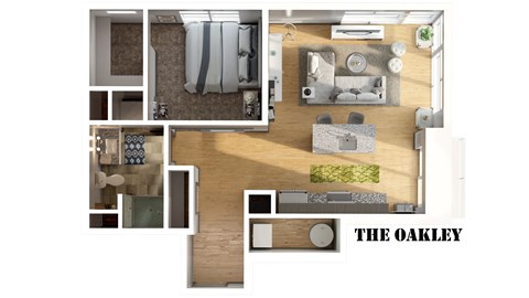 A series of images showing different rooms of a house called The Oakley.